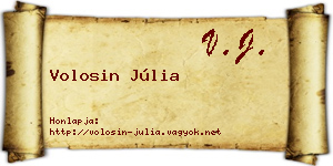 Volosin Júlia névjegykártya